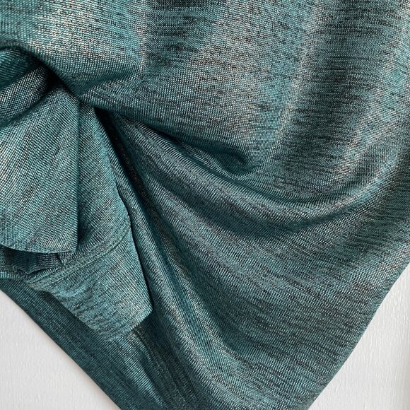 TOMAS MAIER Heathered Metallic Long Sleeve Crew Tee Size 6 Green Black Gold - Picture 9 of 11